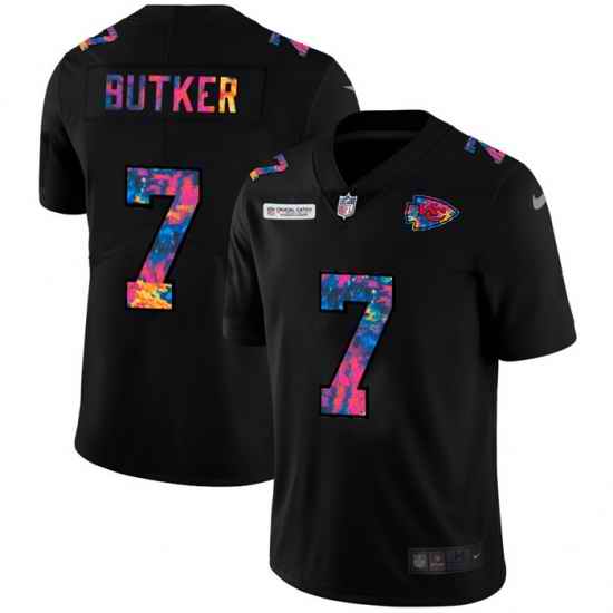 Kansas City Chiefs 7 Harrison Butker Men Nike Multi Color Black 2020 NFL Crucial Catch Vapor Untouchable Limited Jersey